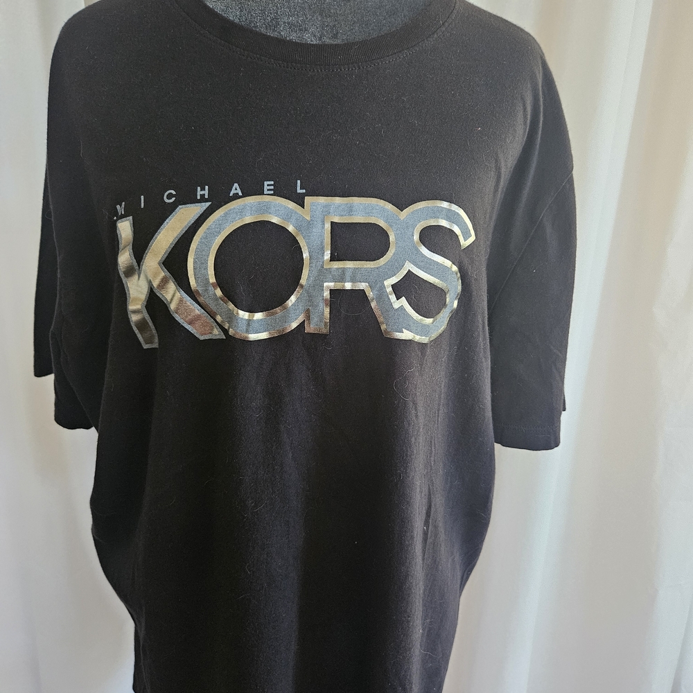 Michael Kors Black Tee with Metallic Logo